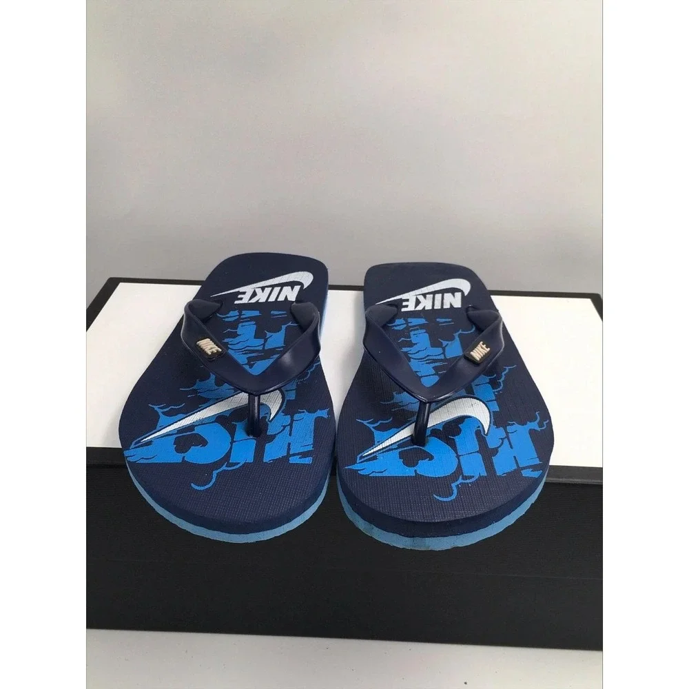Nike Men's Flip Flop Thong Slippers Sandals Blue White Slip On Size‎ 6 US